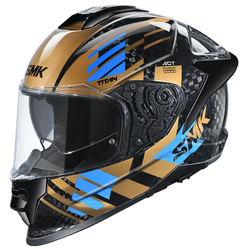 SMK Titan Carbon T-Race Full Face Helmet | Carbon Fiber | ECE 22.06 Certified GRPS (GL275)