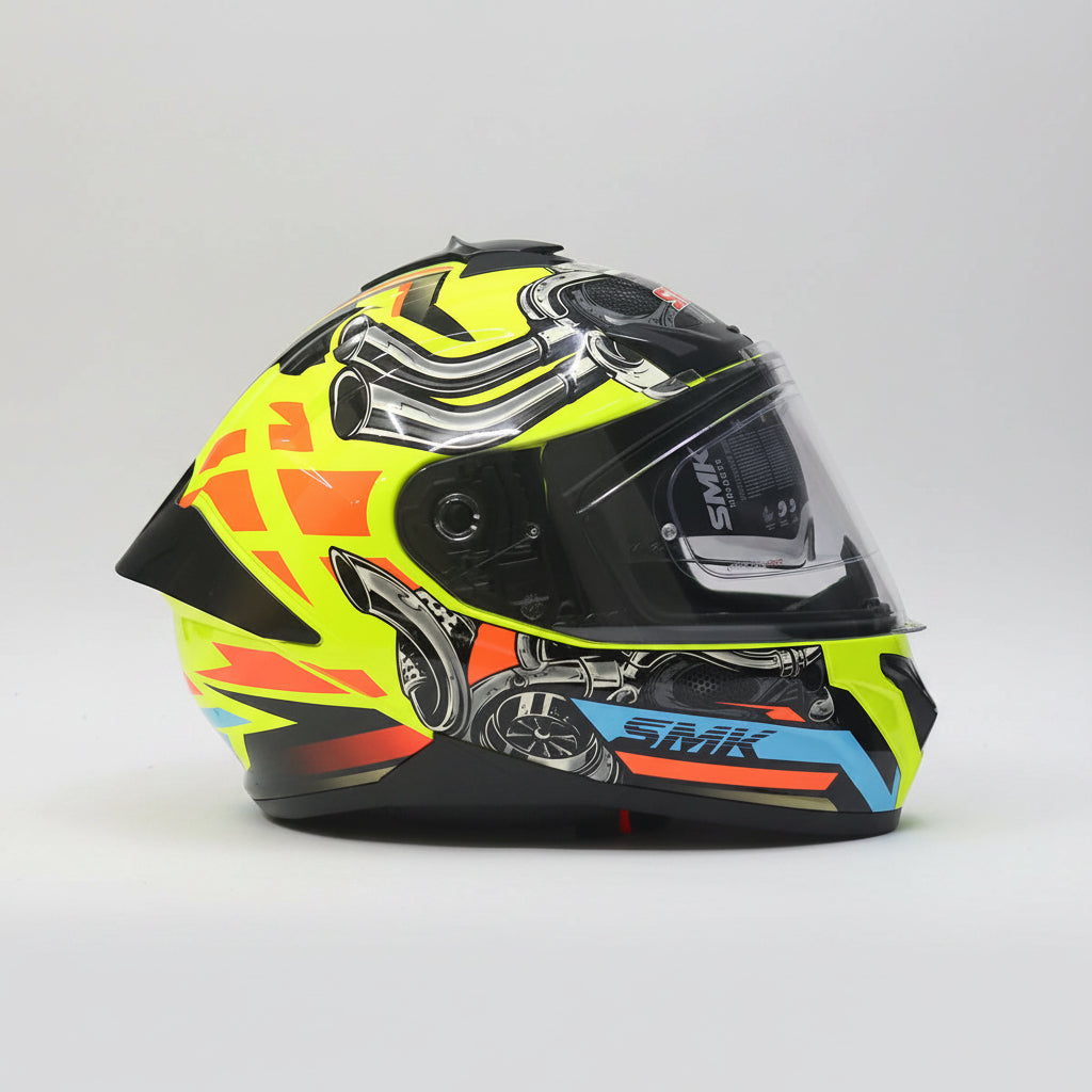 SMK Typhoon Motorhead Full Face Helmet – ECE 22.06, ISI & DOT Certified (MA476)