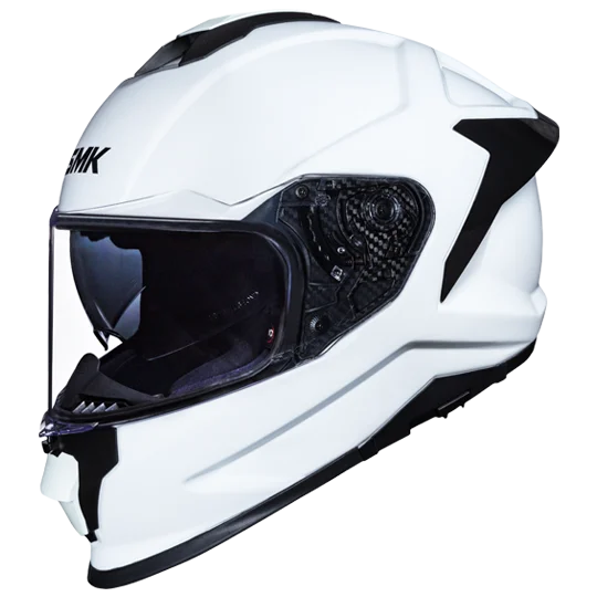 SMK Titan Solid Full Face Helmet | ECE 22.06, DOT & ISI Certified White (GL100)