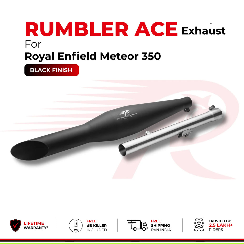 RRP Rumbler Ace Exhaust for Royal Enfield Classic 350, Meteor 350, Hunter 350 & Bullet 350 | Polish & Black Matte