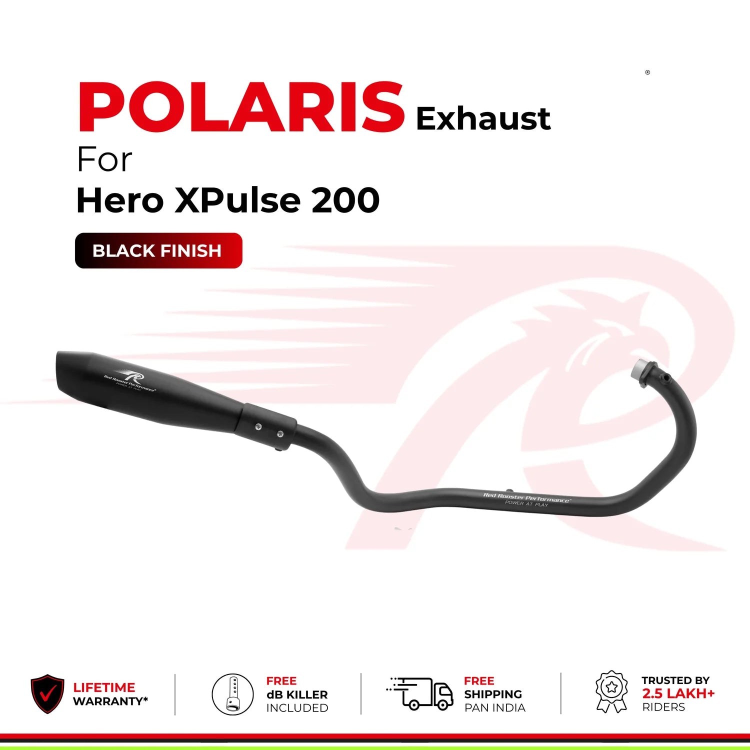 RRP Polaris Exhaust for Hero XPulse 200 | Black, Matte & Polish