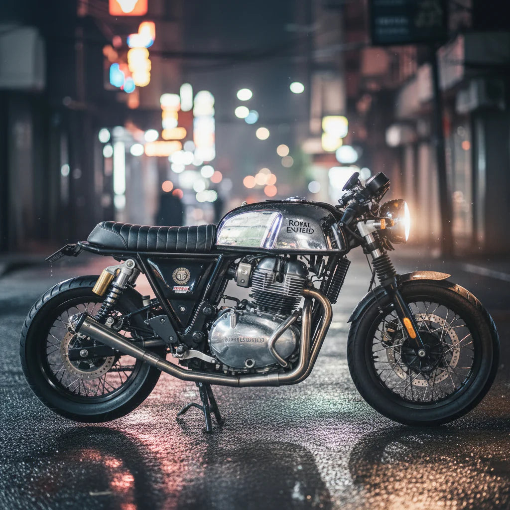 Royal Enfield Interceptor / Continental GT 650 2x1 Full System Exhaust - Slim Can (4 O2 Sensors)