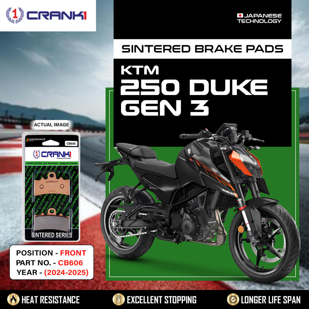 Sintered Brake Pads For KTM 250 Duke GEN3 (2024-2025) - Front - CB606 - 1 Set - CRANK1