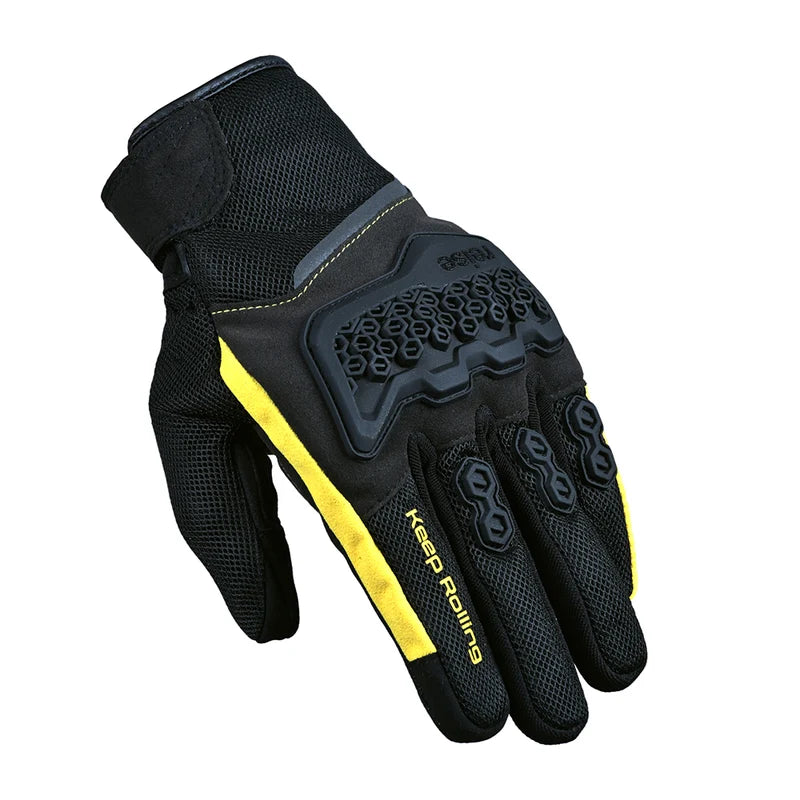 Reise Strada Yellow Motorcycle Riding Gloves