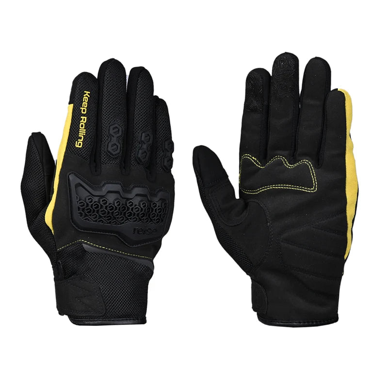 Reise Strada Yellow Motorcycle Riding Gloves