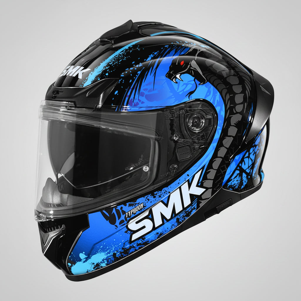 SMK Typhoon Reptile Full Face Helmet | ECE 22.06 Certified Sport Touring Helmet - GRPS (GL255)