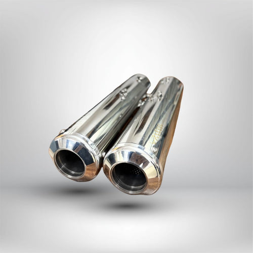 Barrel B-12 Bass Master Exhaust for Royal Enfield Super Meteor 650 & Classic 650 | SS304 Slip-On Performance Exhaust