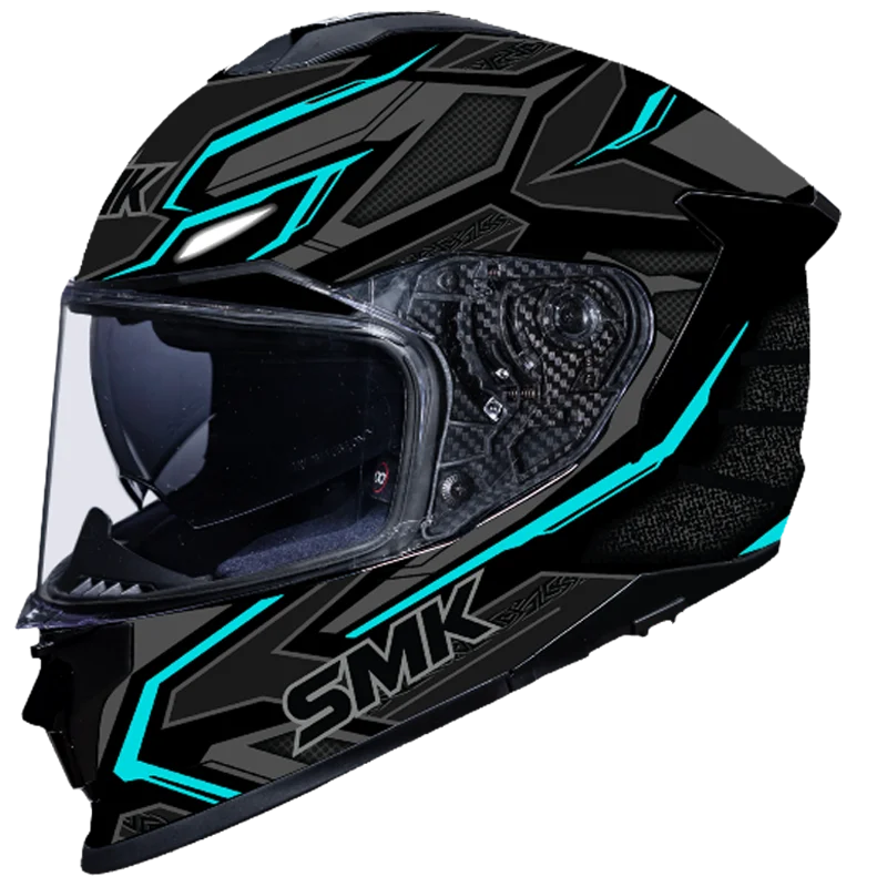 SMK Titan The Panther Full Face Helmet | ECE 22.06, DOT & ISI Certified GRPS (MA265)