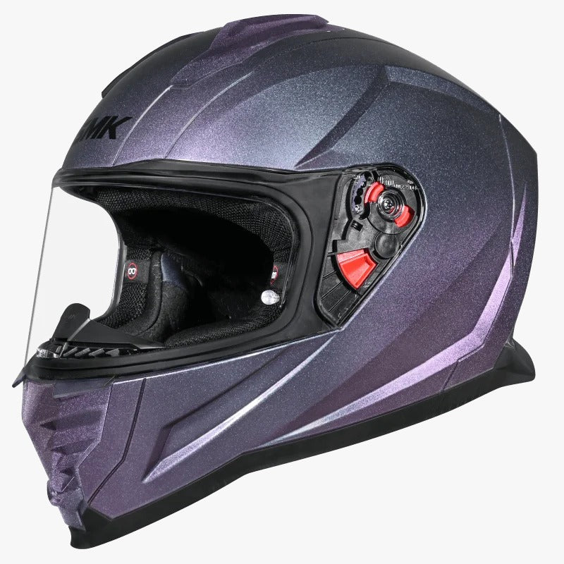 SMK Nova Track Full Face Helmet | ECE 22.06, DOT & ISI Certified Chameleon Pink (GL900C)