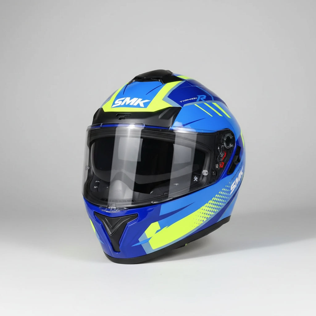 SMK Typhoon Aerot Full Face Helmet – ECE 22.06, ISI & DOT Certified Graphic (GL545)
