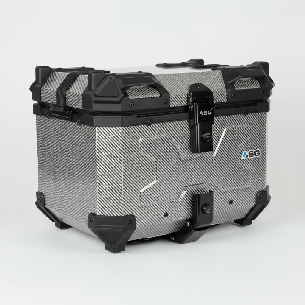 ASG AG45 45L Aluminium Top Box – Carbon Fibre Chrome