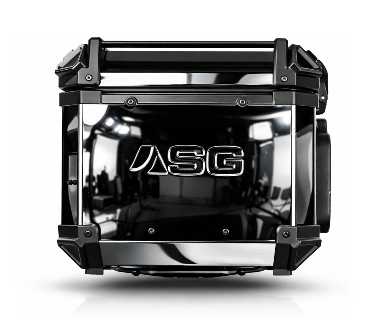 ASG AG45 45L Aluminium Motorcycle Top Box – Mirror Black