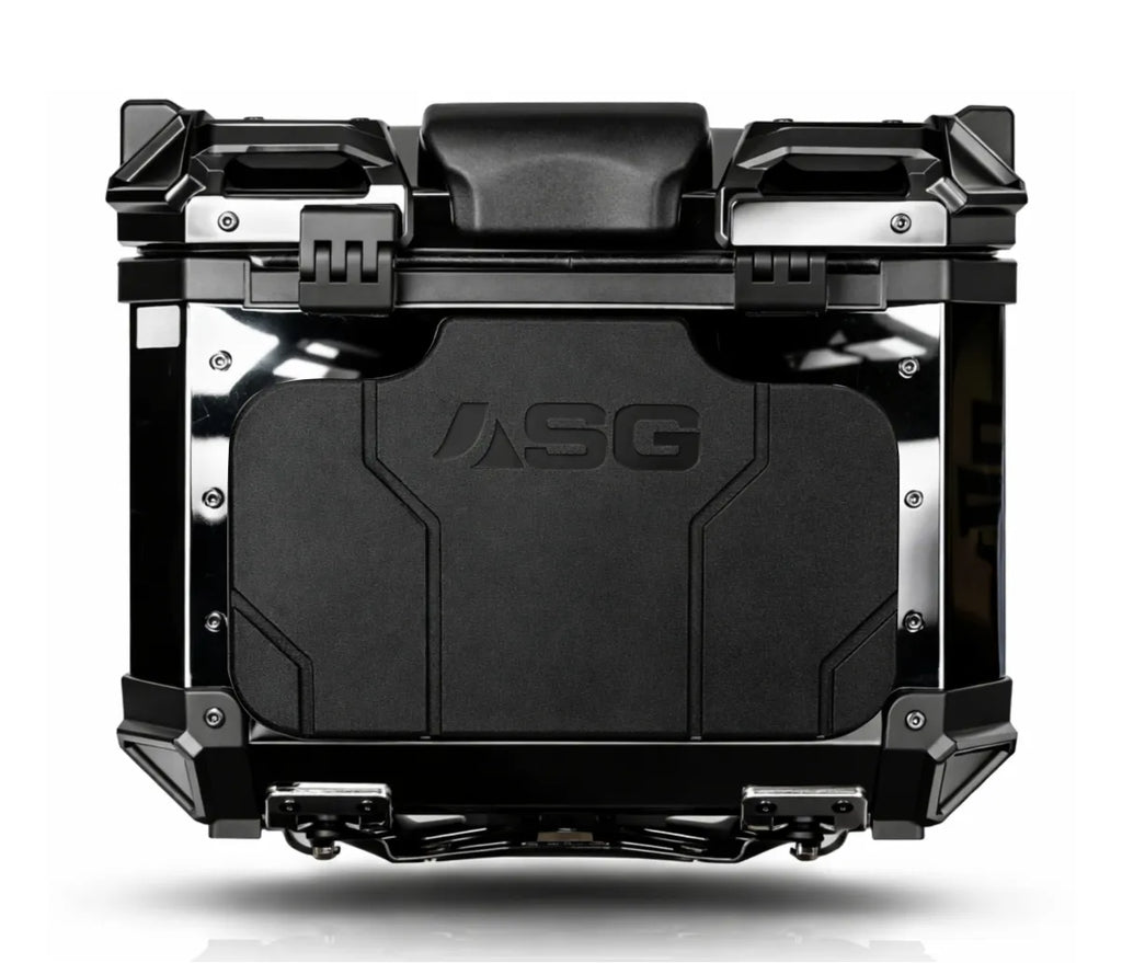 ASG AG45 45L Aluminium Motorcycle Top Box – Mirror Black