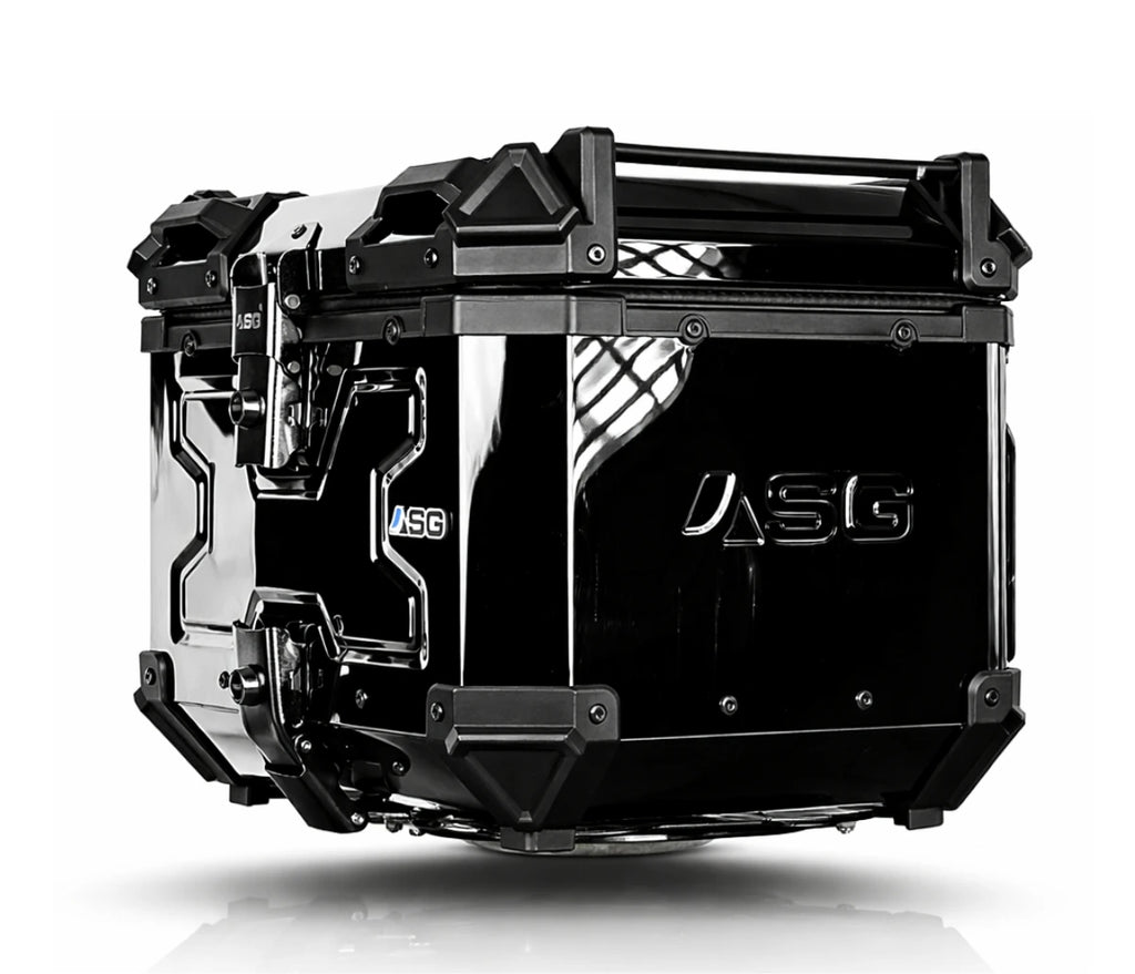 ASG AG45 45L Aluminium Motorcycle Top Box – Mirror Black
