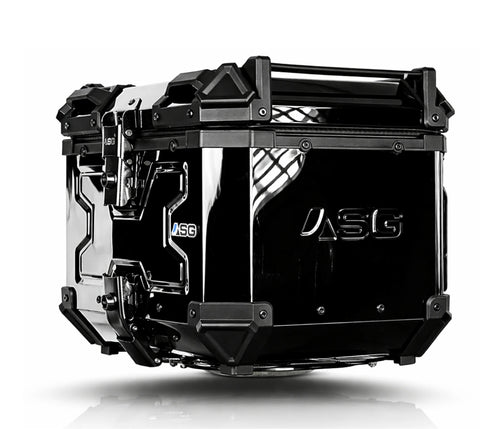 ASG AG45 45L Aluminium Motorcycle Top Box – Mirror Black