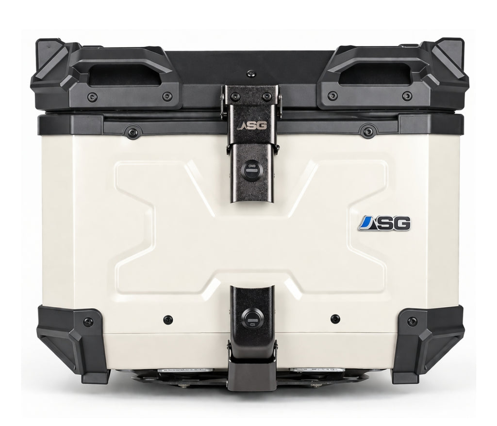 ASG AG45 45L Aluminium Motorcycle Top Box – White