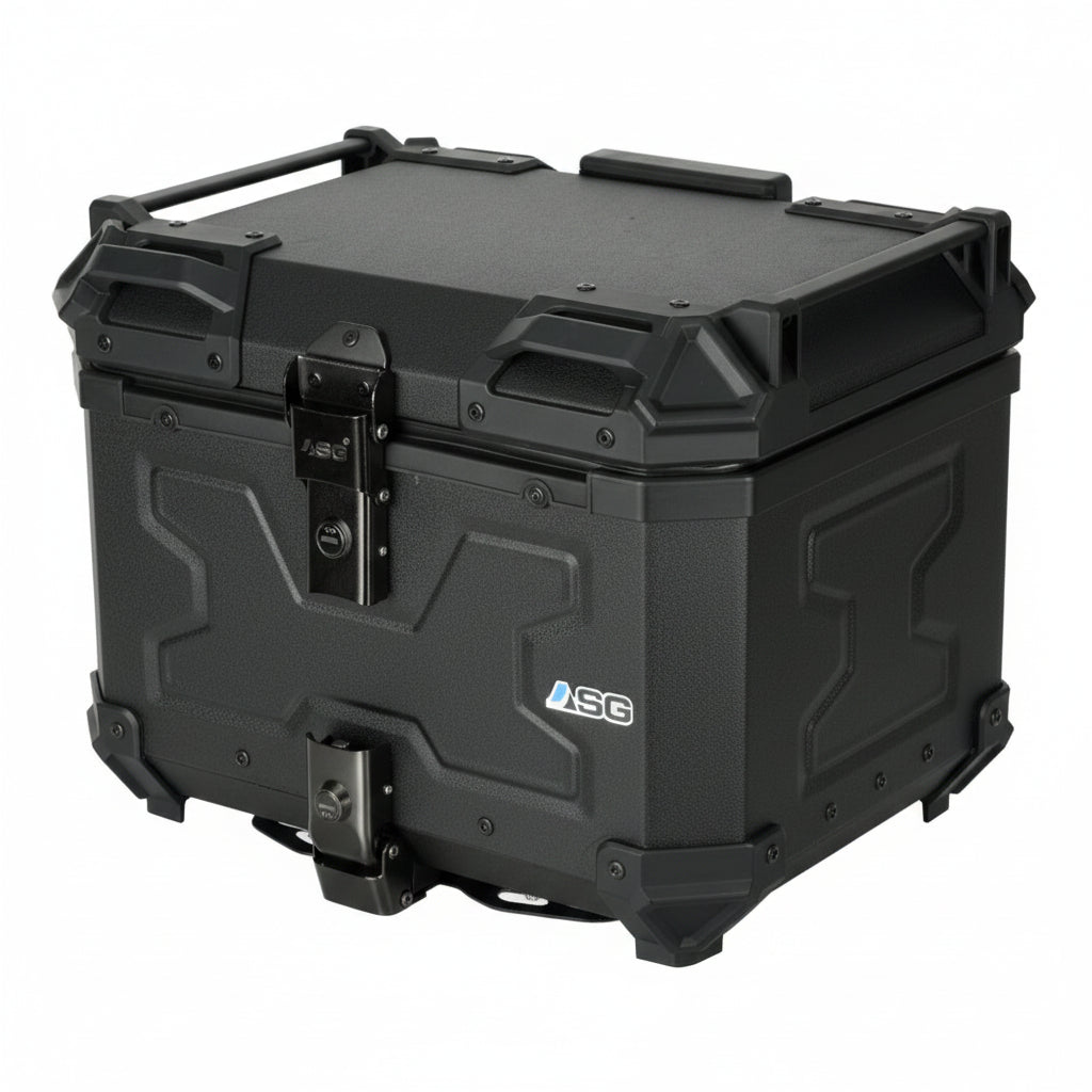 ASG AG45 45L Aluminium Motorcycle Top Box – Sand Black