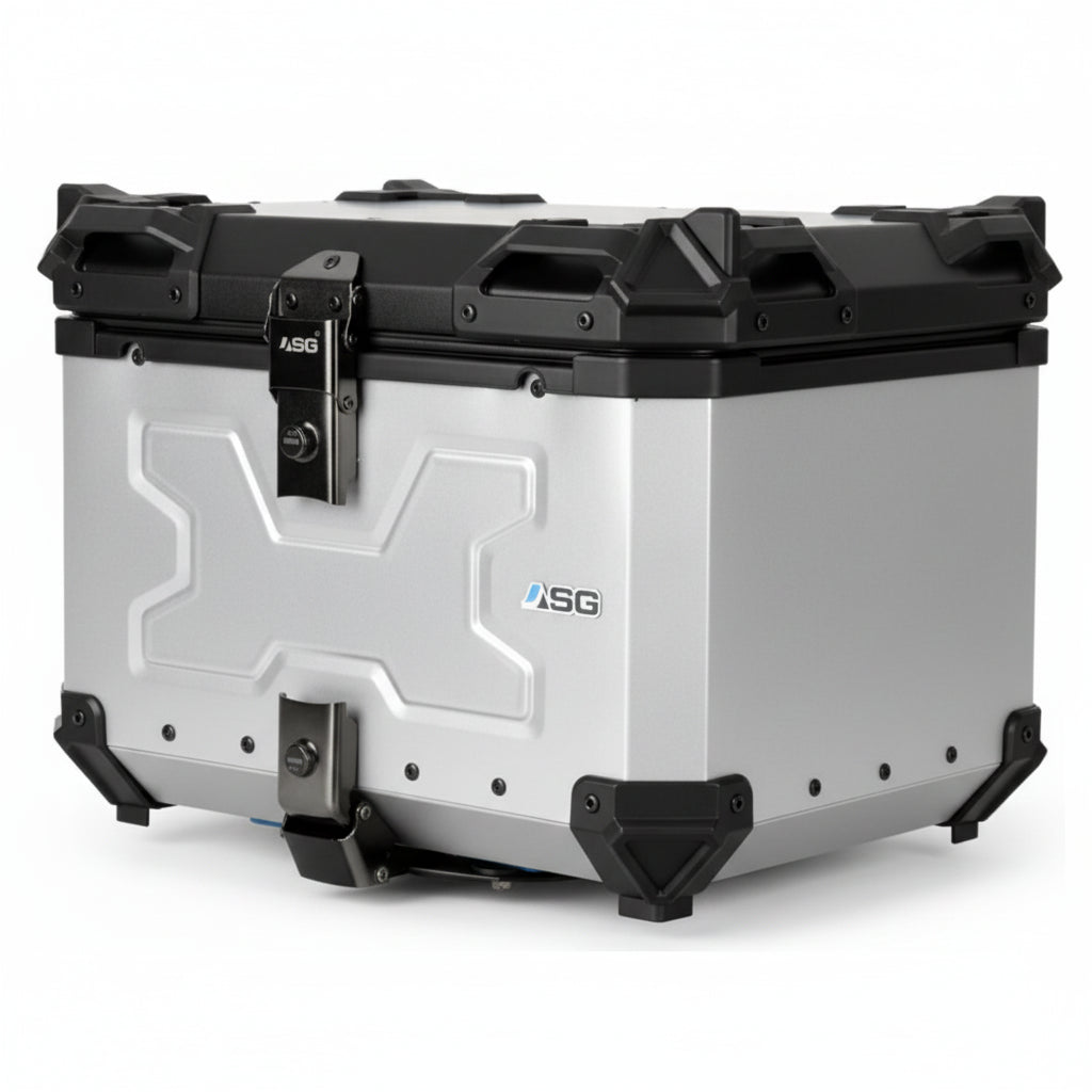 ASG AG55 55L Aluminium Motorcycle Top Box – Silver