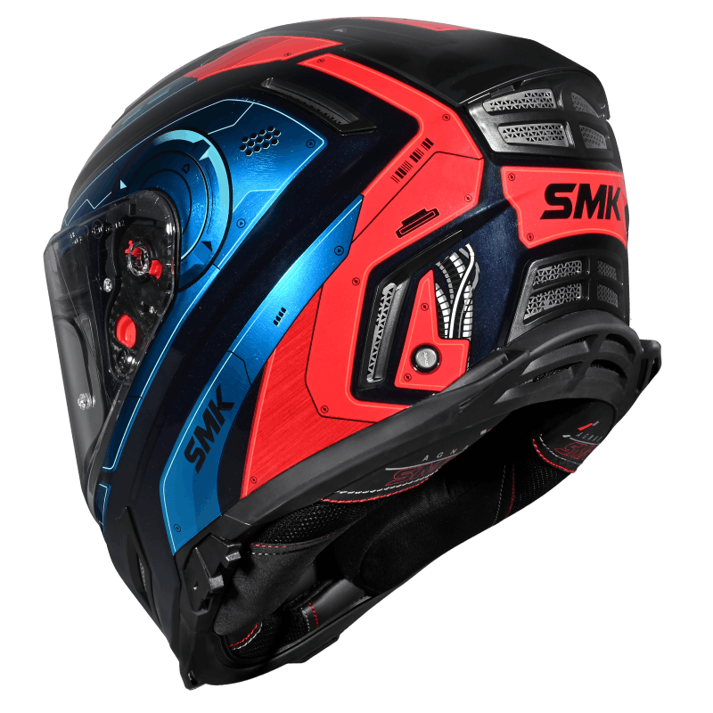 SMK Agnar Cyborg Full Face Helmet | ECE 22.06 Certified Motorcycle Helmet | Graphic (GL535)