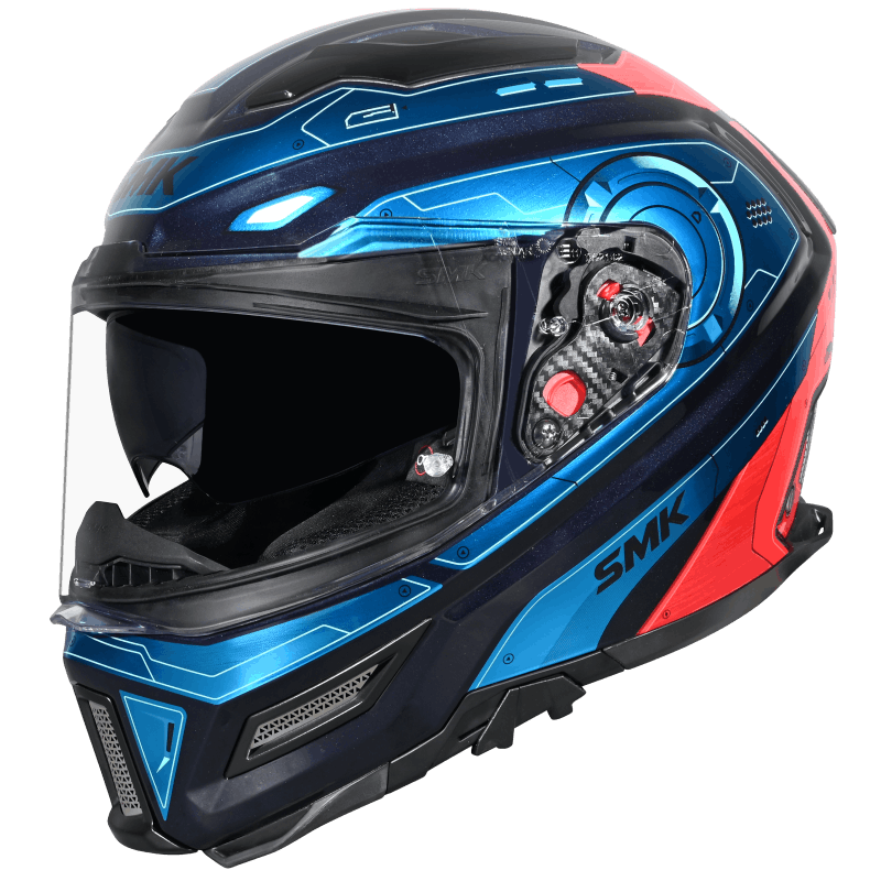 SMK Agnar Cyborg Full Face Helmet | ECE 22.06 Certified Motorcycle Helmet | Graphic (GL535)