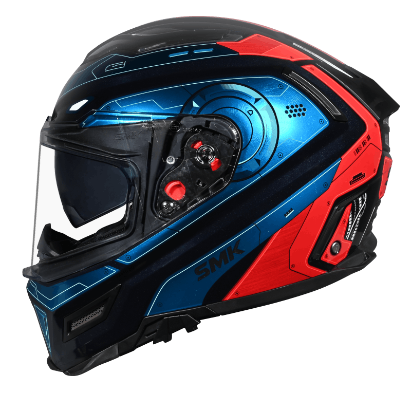 SMK Agnar Cyborg Full Face Helmet | ECE 22.06 Certified Motorcycle Helmet | Graphic (GL535)
