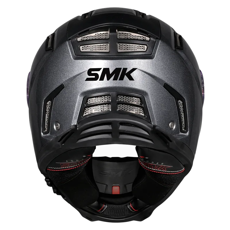 SMK Agnar Solid Full Face Helmet | ECE 22.06 Certified Motorcycle Helmet Grey (GL600)