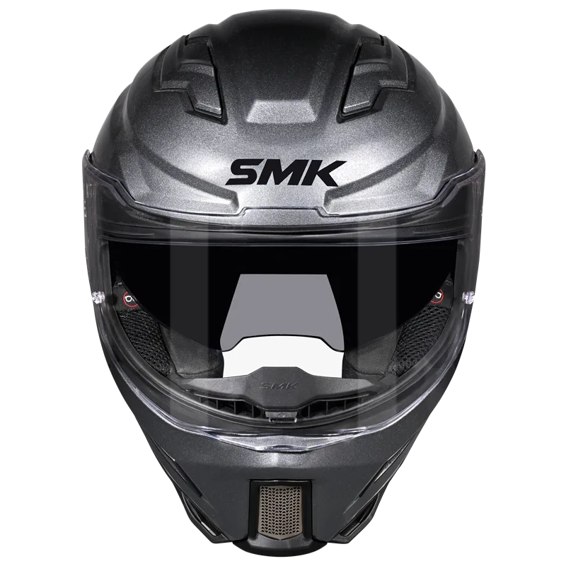 SMK Agnar Solid Full Face Helmet | ECE 22.06 Certified Motorcycle Helmet Grey (GL600)
