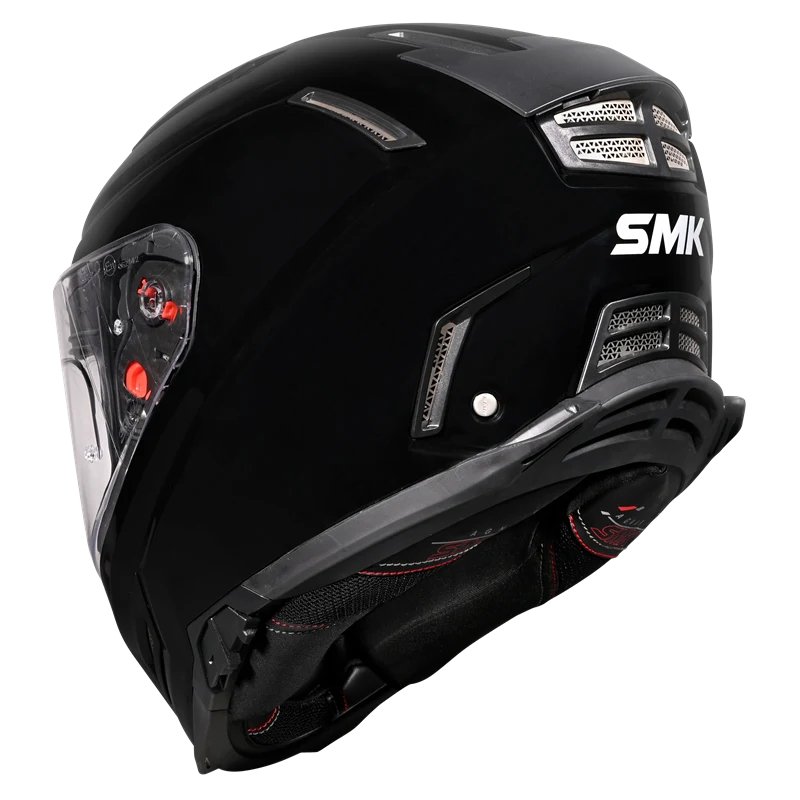 SMK Agnar Solid Full Face Helmet | ECE 22.06 Certified Motorcycle Helmet Black (GL200)