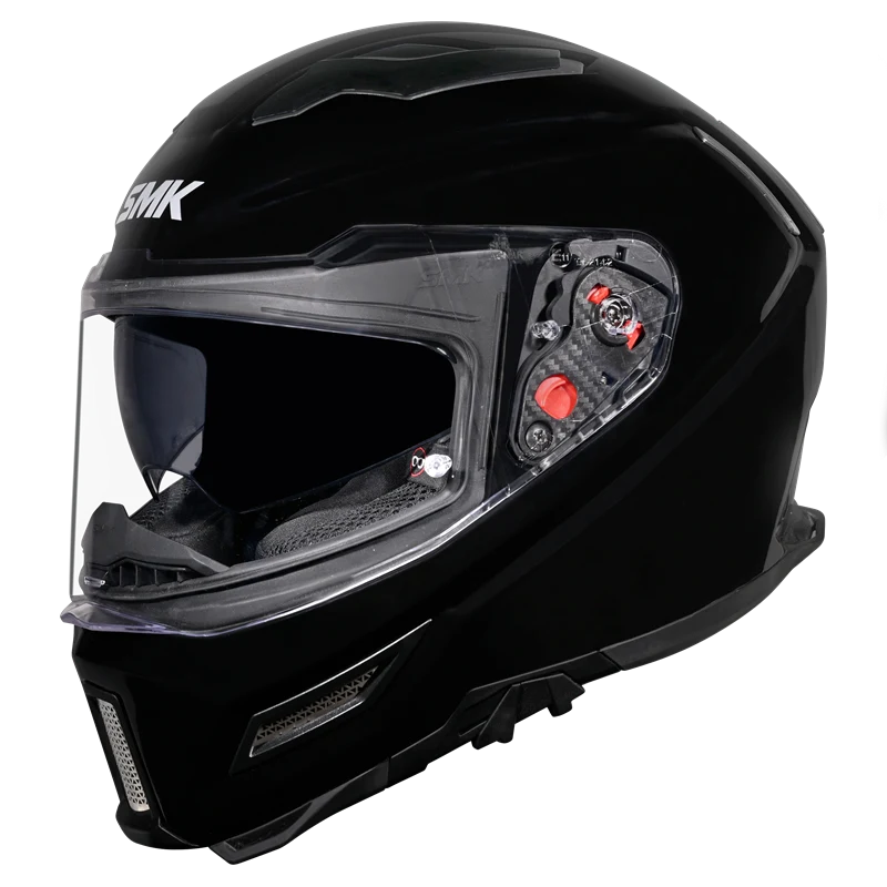 SMK Agnar Solid Full Face Helmet | ECE 22.06 Certified Motorcycle Helmet Black (GL200)