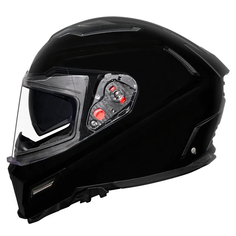 SMK Agnar Solid Full Face Helmet | ECE 22.06 Certified Motorcycle Helmet Black (GL200)