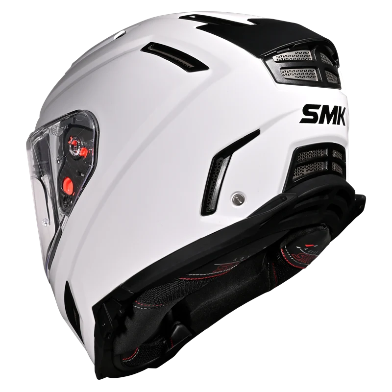 SMK Agnar Solid Full Face Helmet | ECE 22.06 Certified Motorcycle Helmet White (GL100)
