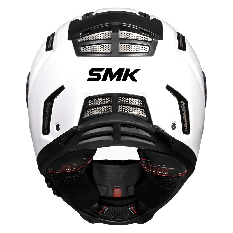 SMK Agnar Solid Full Face Helmet | ECE 22.06 Certified Motorcycle Helmet White (GL100)