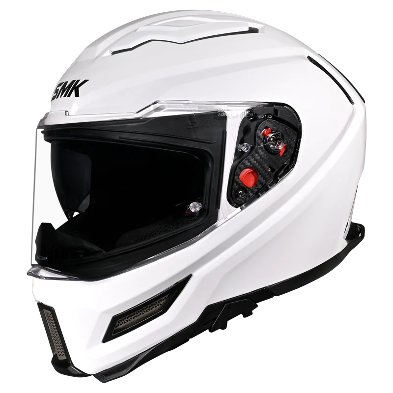 SMK Agnar Solid Full Face Helmet | ECE 22.06 Certified Motorcycle Helmet White (GL100)