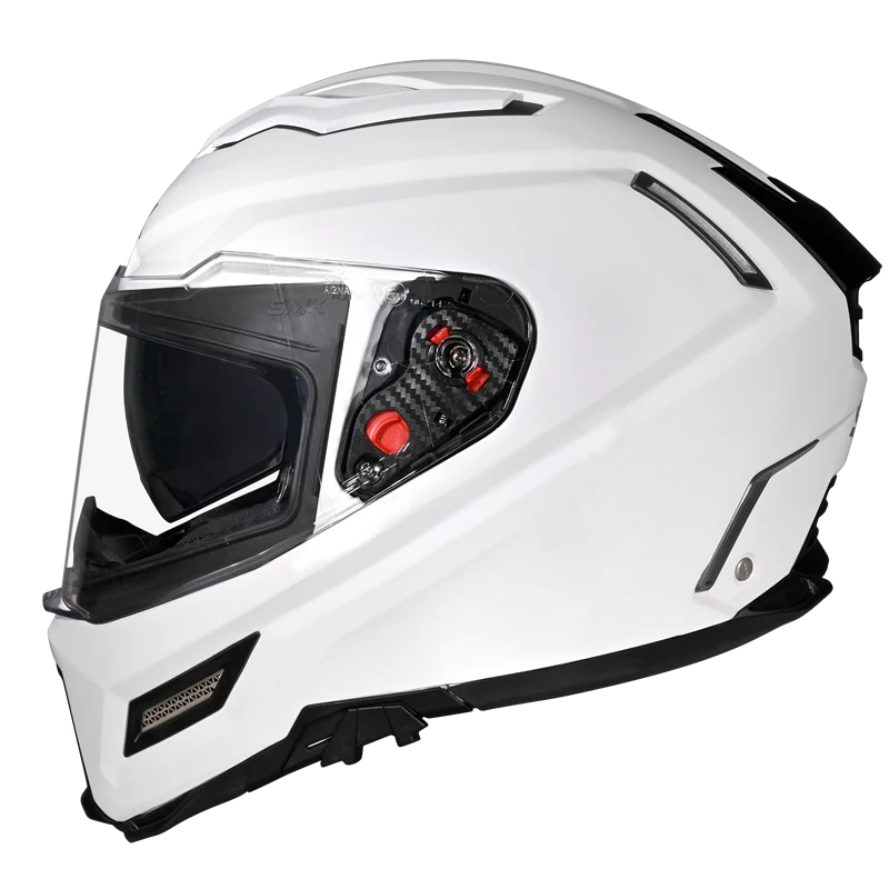 SMK Agnar Solid Full Face Helmet | ECE 22.06 Certified Motorcycle Helmet White (GL100)