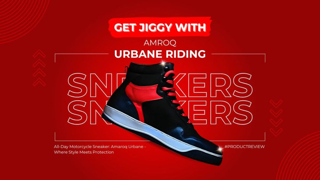 Amaroq Urbane Red Black Motorcycle Riding Boots | Reinforced Protection & All-Day Comfort