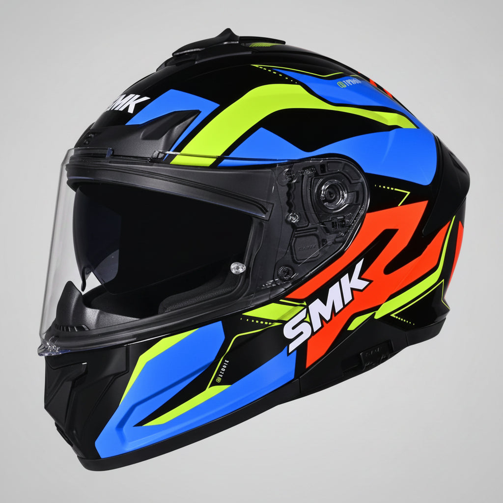 SMK Typhoon Azonix Full Face Helmet – ECE 22.06, ISI & DOT Certified GRPS (GL257)