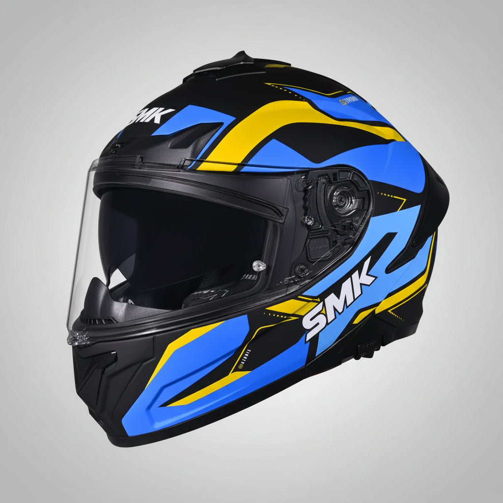 SMK Typhoon Azonix Full Face Helmet – ECE 22.06, ISI & DOT Certified GRPS (GL254)