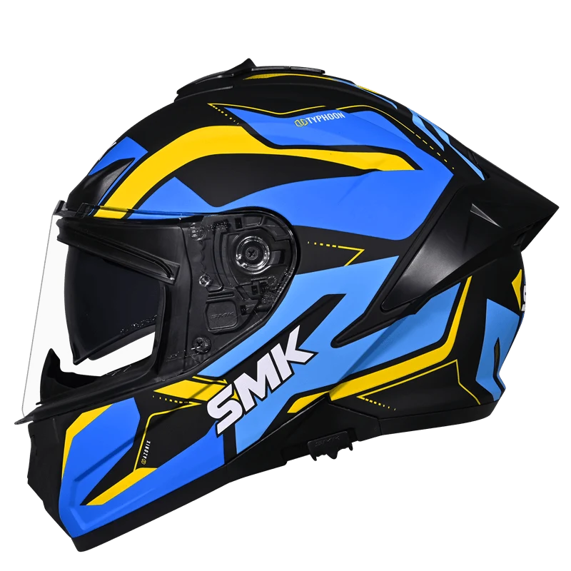 SMK Typhoon Azonix Full Face Helmet – ECE 22.06, ISI & DOT Certified GRPS (GL254)