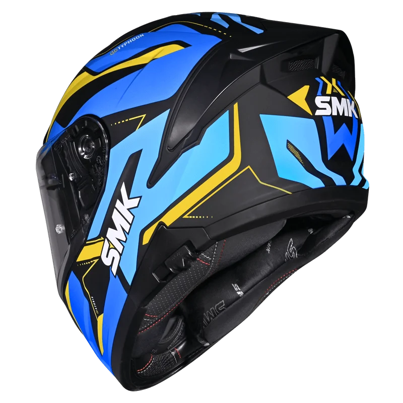 SMK Typhoon Azonix Full Face Helmet – ECE 22.06, ISI & DOT Certified GRPS (GL254)
