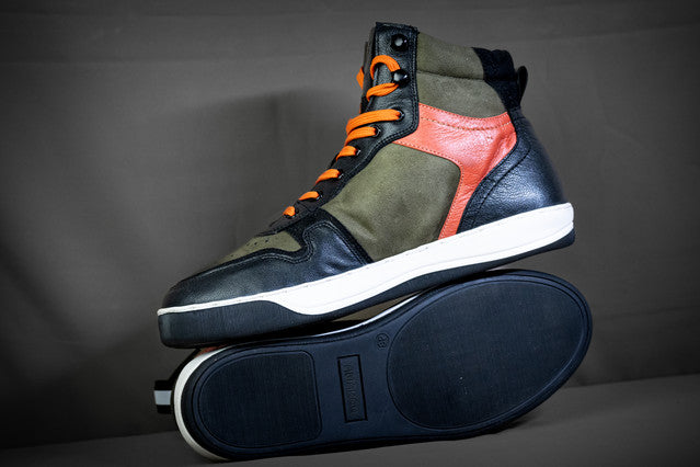 Amaroq Urbane Olive Orange Motorcycle Riding Boots | Reinforced Protection & All-Day Comfort