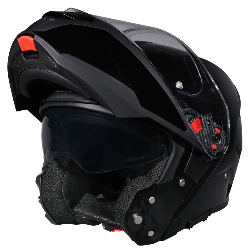 SMK Gullwing Solid Modular Helmet | ECE 22.06 Flip-Up Helmet - Gloss Black (GL200)