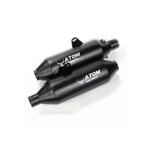 Barrel ATOM 2.0 Slip-On Exhaust for Royal Enfield Interceptor 650 & Continental GT 650 | SS304 Stainless Steel - Mirror & Black