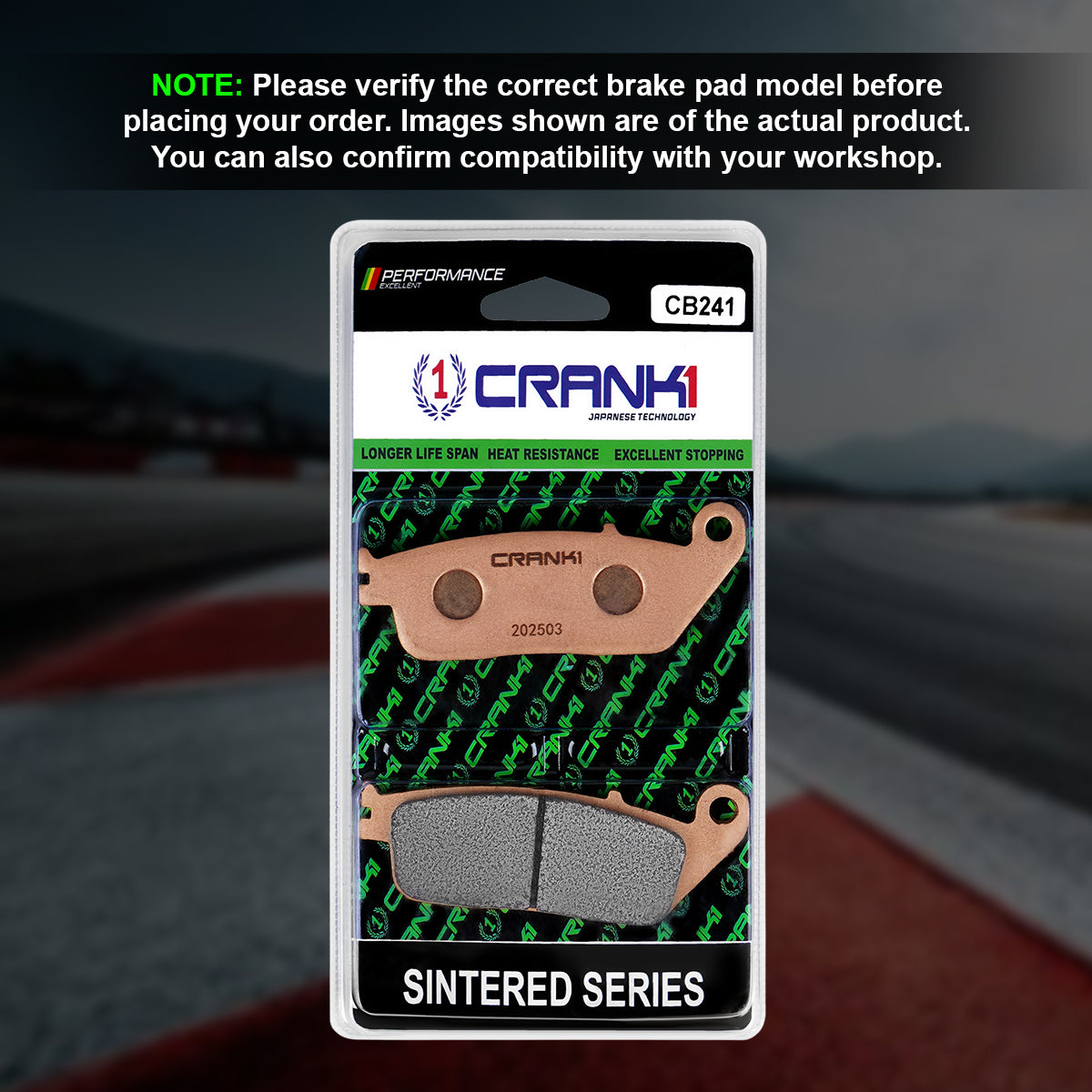 Sintered Brake Pads For Kawasaki Versys-X 300 (2017 Onwards) - Front - CB241 - 1 Set - CRANK1