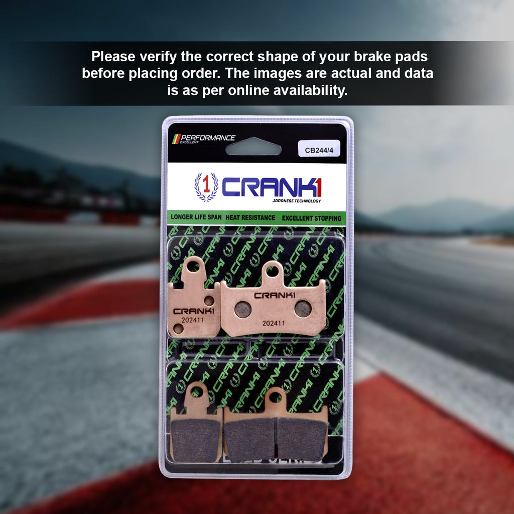 Sintered Brake Pads For Yamaha YZF-R1 (2009-2014) - Front - CB244/4 - 2 Sets Required - CRANK1