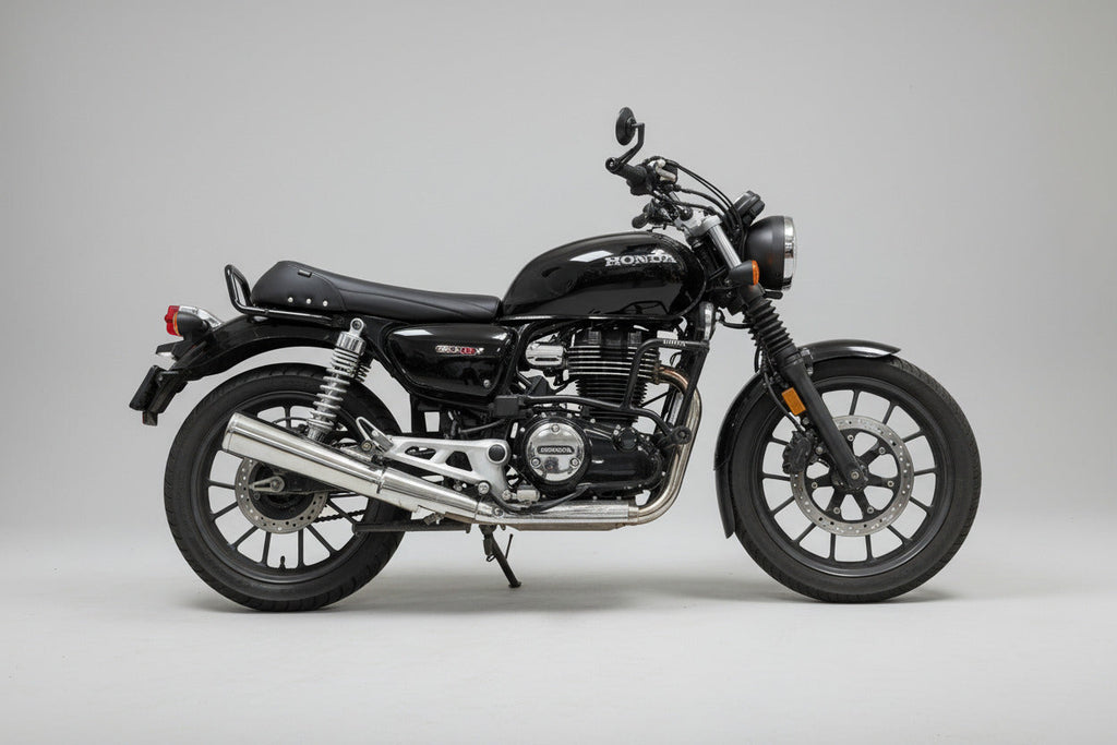 BE-25 Bass Master Exhaust for Honda CB/GB 350 Hness — Deep Bass, Stock Heat Shield Fit