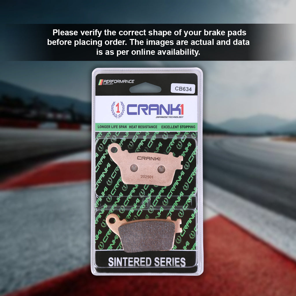 Sintered Brake Pads For Honda CBR1000RR Fireblade SP (2017-2019) - Rear - CB634 - 1 Set - CRANK1