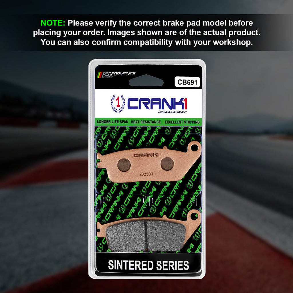 Sintered Brake Pads For Triumph Bonneville T120 (2016 Onwards) - Front - CB691 - 1 Set - CRANK1