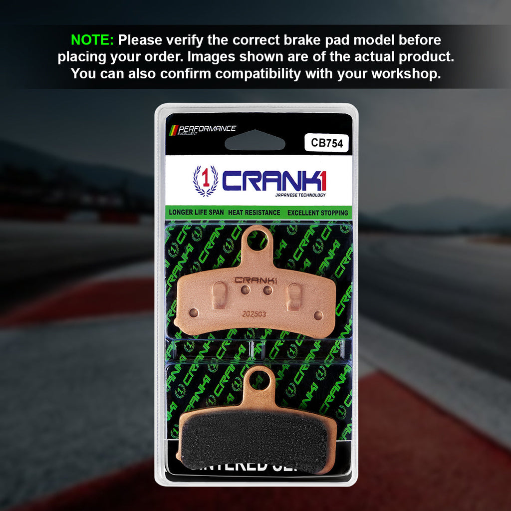 Sintered Brake Pads For Harley Davidson Dyna Super Glide Customs (2008-2014) - Front - CB754 - 1 Set - CRANK1