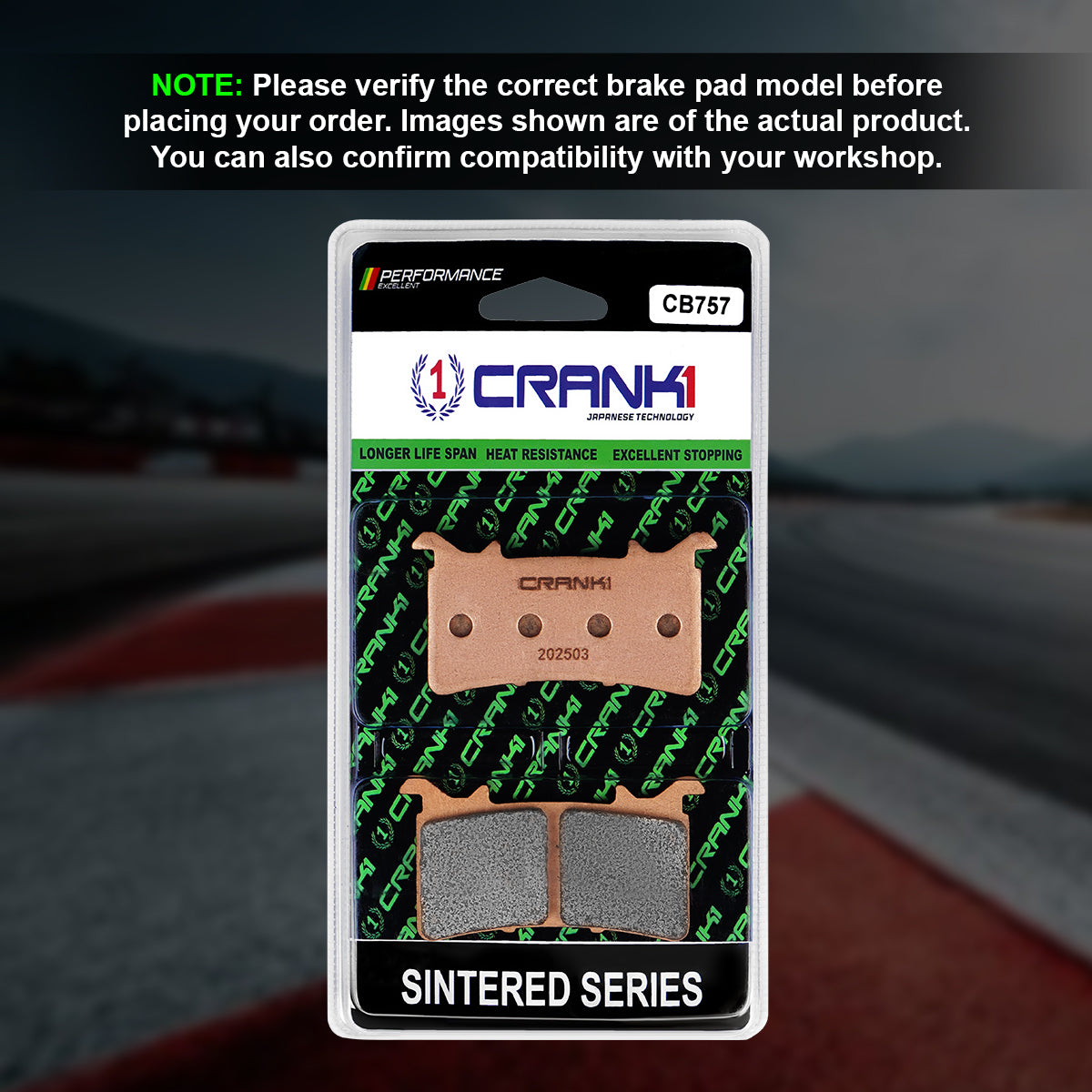 Sintered Brake Pads For Honda CBR1000RR-R Fireblade (2020-2022) - Front - CB757 - 1 Set - CRANK1