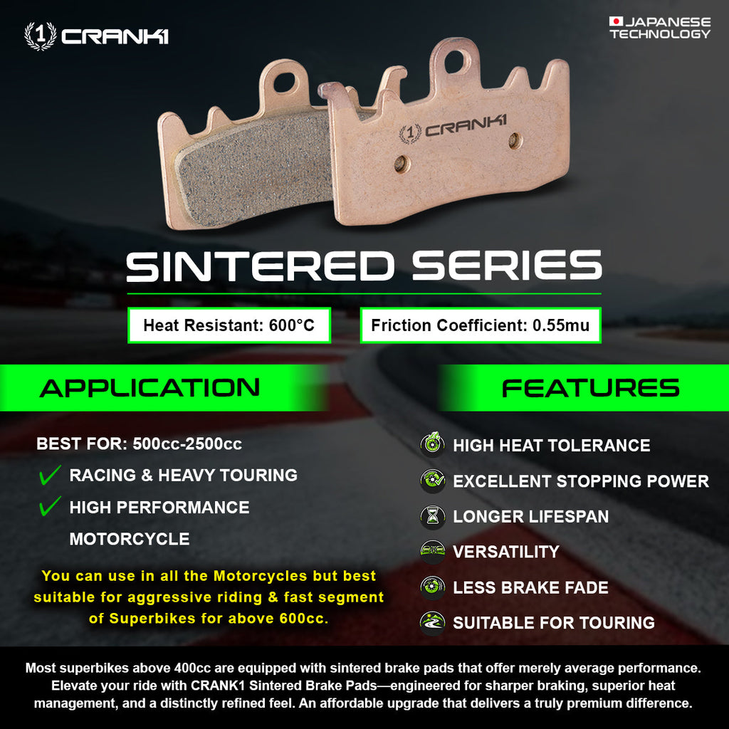 Sintered Brake Pads For Benelli TNT 600i (2014 Onwards) - Front - CB4/223 - 2 Sets - CRANK1